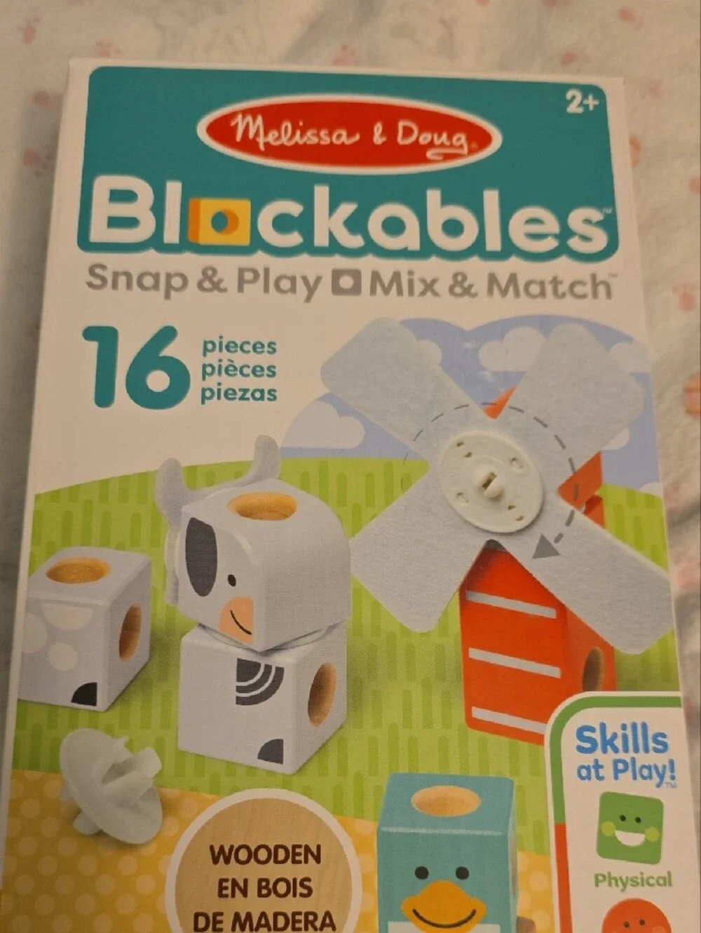 Melissa & Doug Blockables Farm Friends Wooden Building Set 16 Pieces